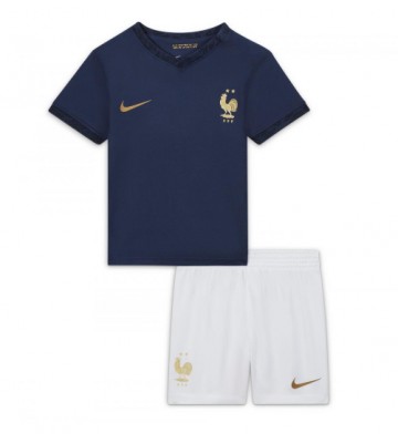 Maillot de foot France Domicile enfant Monde 2022 Manches Courte (+ pantalon court)